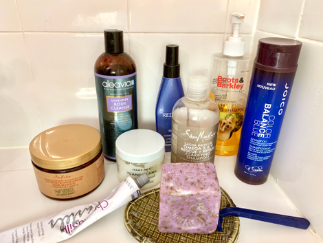 That’s my dog’s shampoo in the back right corner, but we’re not talking about that... this is not his product diary.